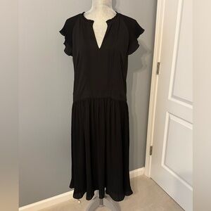 White House Black Market Black Pleated Dress, sz 16